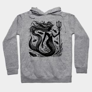 Woodcut Mermaid Hoodie